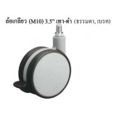 CF3.5A-L-GR ล้อเกลียว(M10) 3.5" แก้มแบน เทา-ดำ (ธรรมดา-เบรค) ลูกล้อเฟอร์นิเจอร์ Furniture Castors 