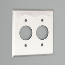 141-1S 2-Gang 2-Receptacle,Ø35.5×2, Mounting Screw Spacing 60.5 Wall Plate [Stainless] AMERICAN DENKI