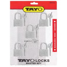 I03070 กุญแจคอสั้น สีเงิน 5 ตัว/ชุด [รุ่นแผง] L50mm TAYO