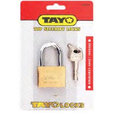 I03057 กุญแจคอสั้น สีทอง [รุ่นแผง] 40mm TAYO