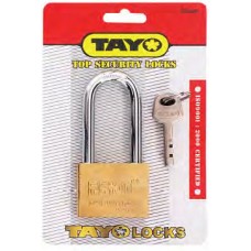 I03062 กุญแจคอยาว สีทอง [รุ่นแผง] L50mm TAYO