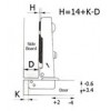 3012-1-ON บานทับขอบ Full Overlay C=0 บานพับถ้วย Concealed Hinges 35 mm. 110 ํ