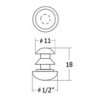 PJ01-15-BL ฝาปิดท่อกลม 1/2 นิ้ว ฝาปิดท่อกลม Cover Cap for Tube