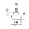 PL14-BL ขาปรับระดับ ø 38 มม. ขาปรับระดับ Table Base Adjust