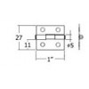 B100-YE-12 บานพับ 1"ชุบรุ้ง หนา 1.2 มม.